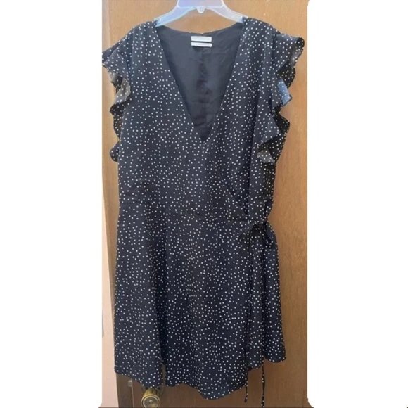 Urban Outfitters Josey Polka Dot Mini Wrap Dress Sz XL - Picture 3 of 16